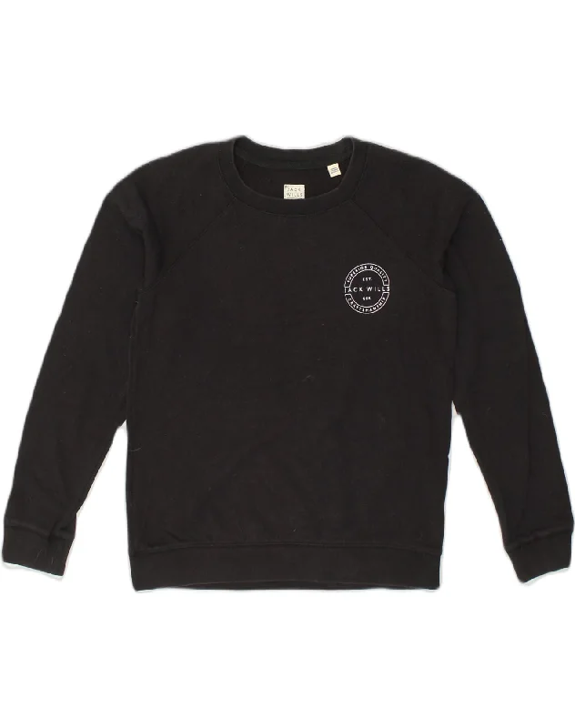 JACK WILLS Womens Sweatshirt Jumper UK 10 Small Black Cotton Hoodie with Metallic Shiny Futuristic JACK WILLS Womens Sweatshirt Jumper UK 10 Small Black Cotton Hoodie with Metallic Shiny Futuristic