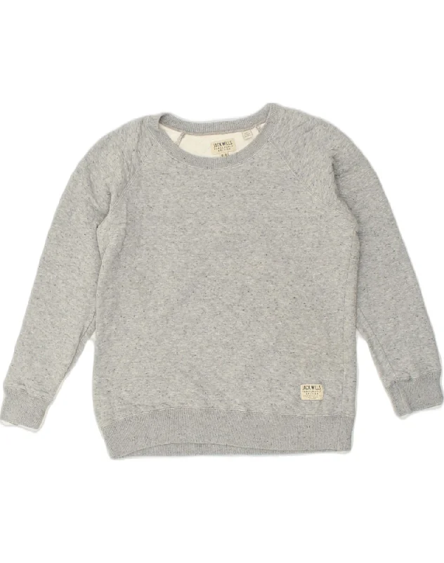 JACK WILLS Womens Sweatshirt Jumper UK 10 Small Grey Cotton Graphic Hoodie Design Print JACK WILLS Womens Sweatshirt Jumper UK 10 Small Grey Cotton Graphic Hoodie Design Print