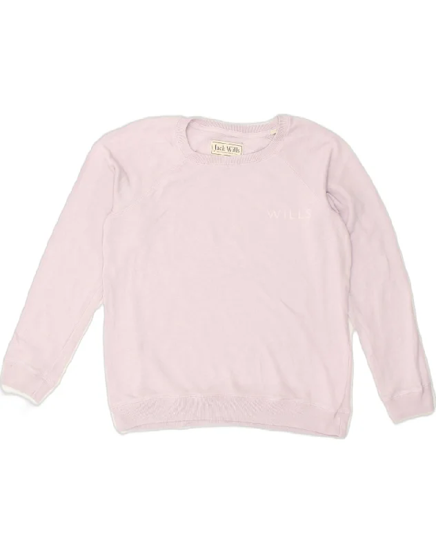JACK WILLS Womens Sweatshirt Jumper UK 16 Large Purple Cotton Hoodie with Lace Feminine Delicate JACK WILLS Womens Sweatshirt Jumper UK 16 Large Purple Cotton Hoodie with Lace Feminine Delicate