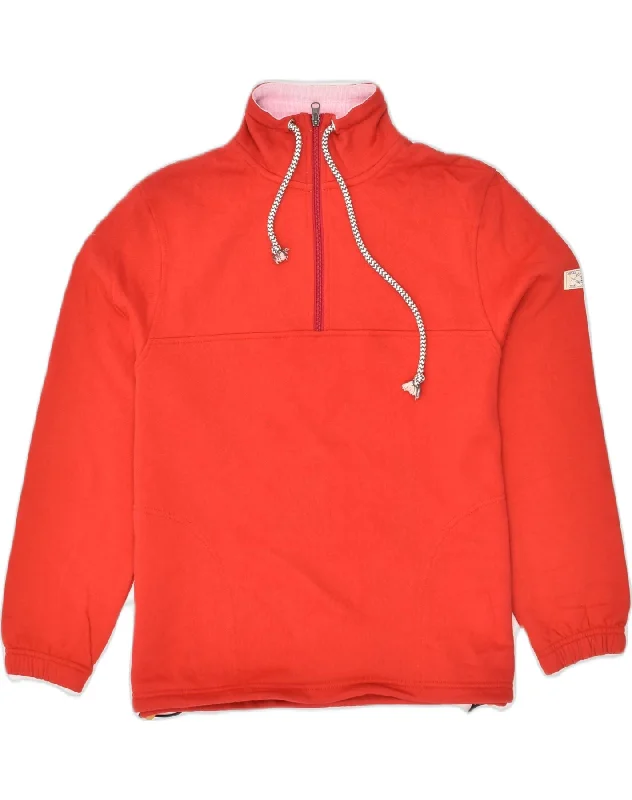 JOULES Womens Loose Fit Zip Neck Sweatshirt Jumper UK 12 Medium Orange Hoodie with Sequins Glamorous Eye-catching JOULES Womens Loose Fit Zip Neck Sweatshirt Jumper UK 12 Medium Orange Hoodie with Sequins Glamorous Eye-catching