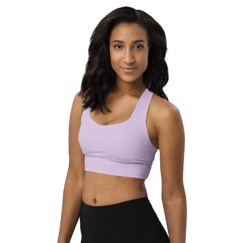 Lavender Longline Push Up Sports Bra, lioness-love Adjustable Fit Bra