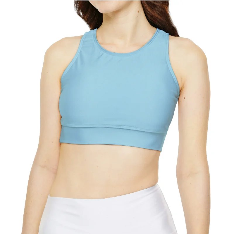 Light Blue Fully Lined, Padded Sports Bra Chic Satin Bra