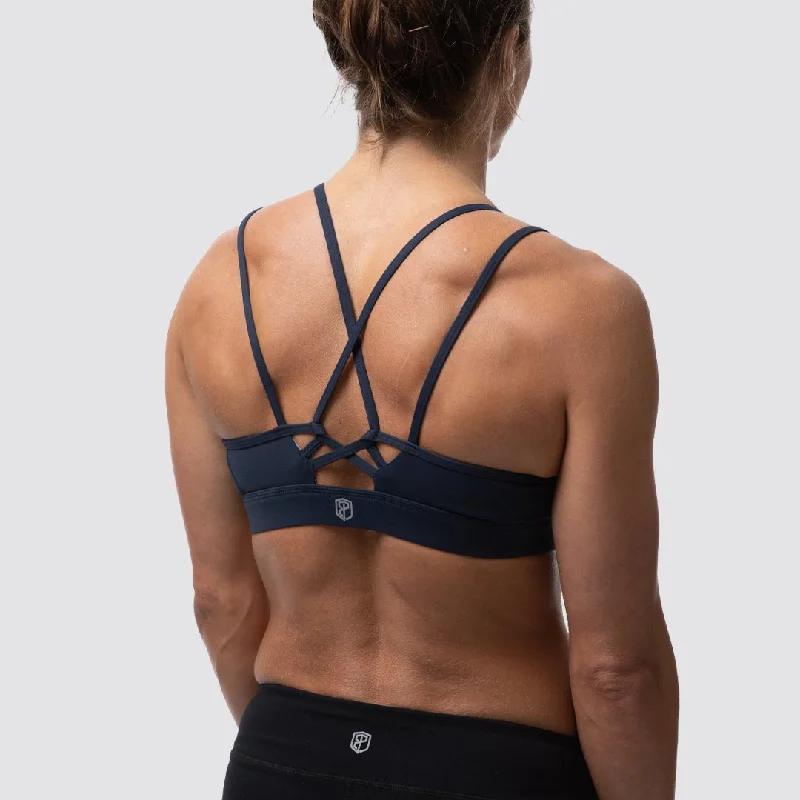 Lotus Sports Bra (Navy) Elegant Lace Lingerie