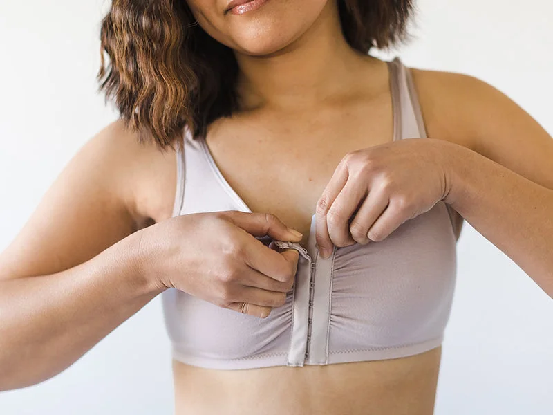 Maia Front Close Bra, Mauve Lightweight Cotton Bra