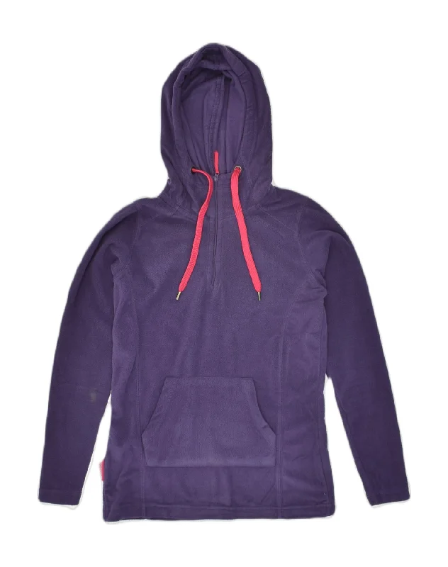 MOUNTAIN WAREHOUSE Womens Hooded Fleece Jumper UK 8 Small Purple Polyester Hooded Sweatshirt Casual Wear Street Style