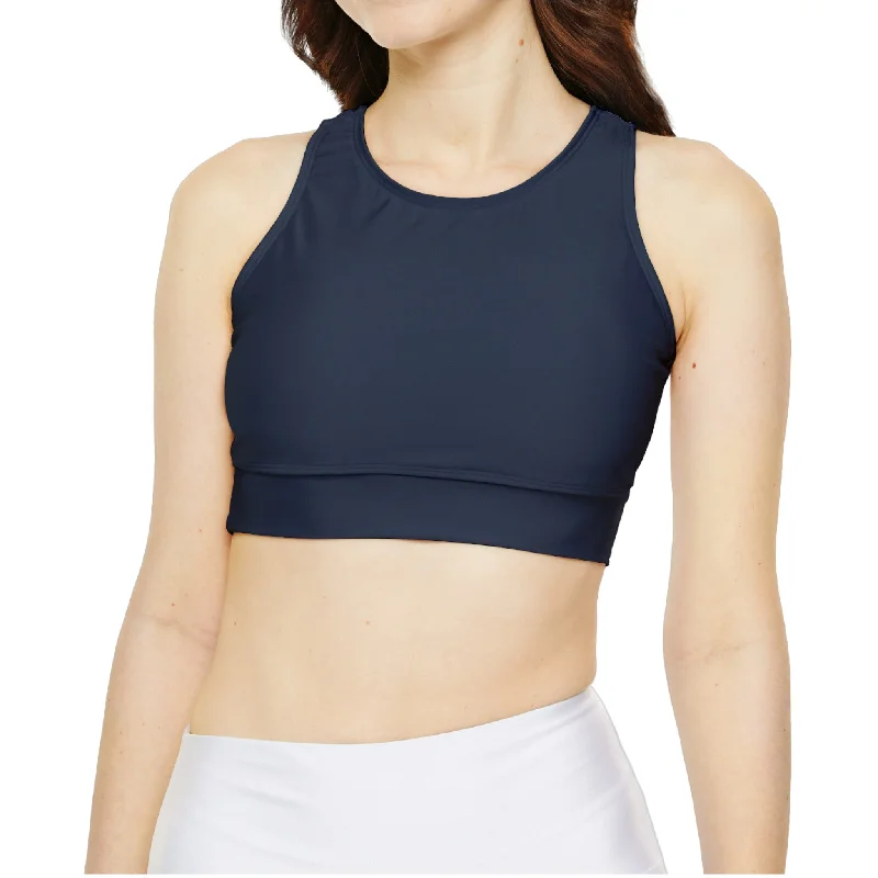 Navy Fully Lined, Padded Sports Bra Soft Mesh Bra