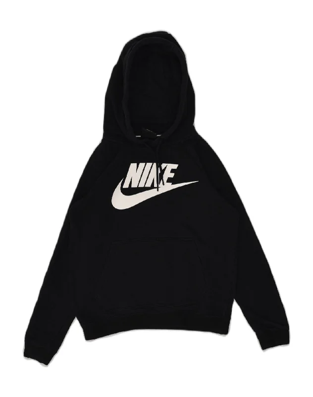 NIKE Womens Graphic Hoodie Jumper UK 6 XS Black Cotton Hoodie with Slim Fit Tailored Modern NIKE Womens Graphic Hoodie Jumper UK 6 XS Black Cotton Hoodie with Slim Fit Tailored Modern