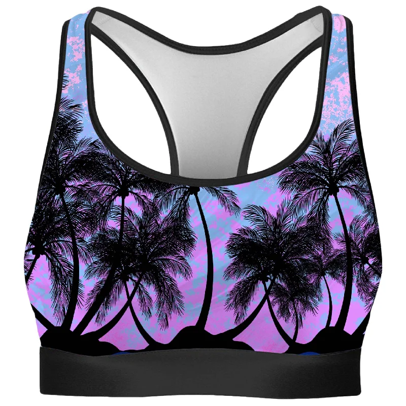 Paradise Palm Trees Rave Bra Seamless Push-Up Bra