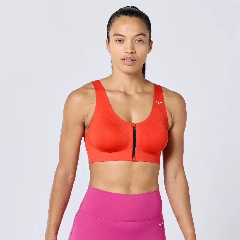 Performance Zip Up Bra - Orange.Com Seamless Bra Design