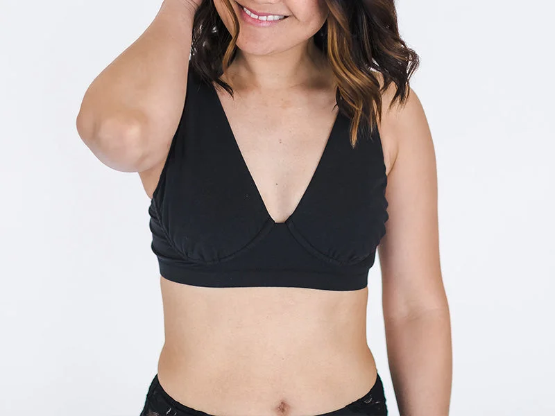 Portia Wireless Bra, Black Comfortable Lace Bra