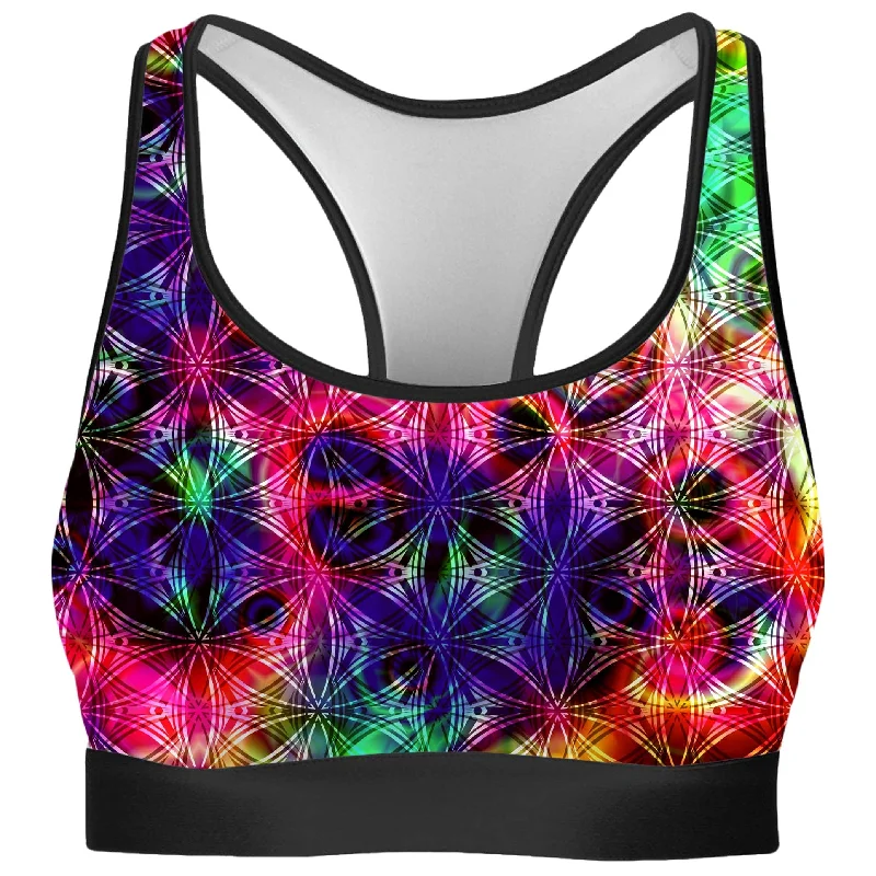 Psychedelic Flow Rave Bra High Support Sports Bra
