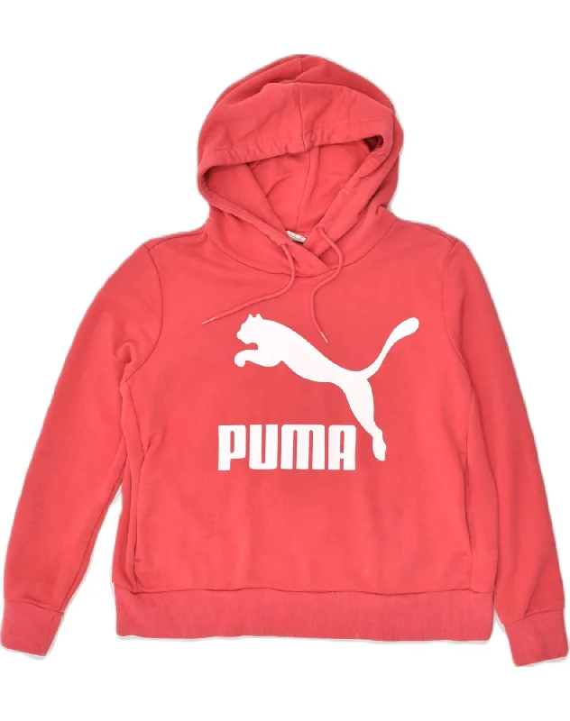 PUMA Womens Graphic Hoodie Jumper UK 10 Small Red Cotton Hoodie with High Neck Warm Protective PUMA Womens Graphic Hoodie Jumper UK 10 Small Red Cotton Hoodie with High Neck Warm Protective
