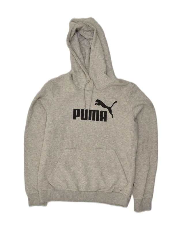 PUMA Womens Graphic Hoodie Jumper UK 14 Large Grey Cotton Hoodie with Tied Waist Feminine Flattering PUMA Womens Graphic Hoodie Jumper UK 14 Large Grey Cotton Hoodie with Tied Waist Feminine Flattering