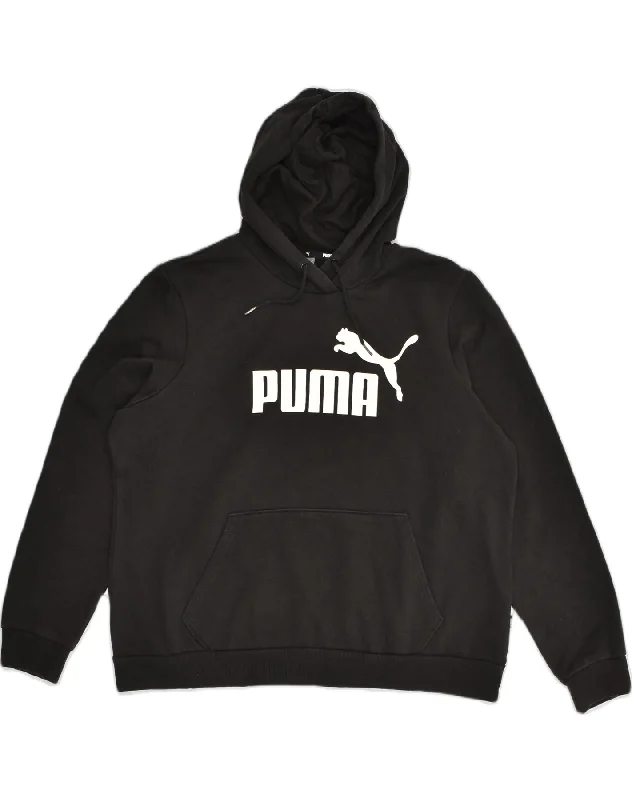 PUMA Womens Graphic Hoodie Jumper UK 20 2XL Black Cotton Hoodie with Hood Adjustable Protection PUMA Womens Graphic Hoodie Jumper UK 20 2XL Black Cotton Hoodie with Hood Adjustable Protection
