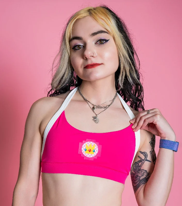 RACER PEACH -PINK HALTER BRA Ultra-Light Bra