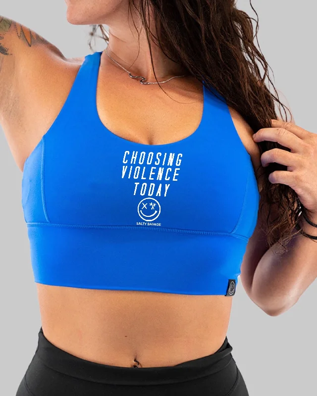 Salty Savage Ladies "Choosing Violence Today" X Back Sports Bra | Cocoa Beach Performance Full Support Bra