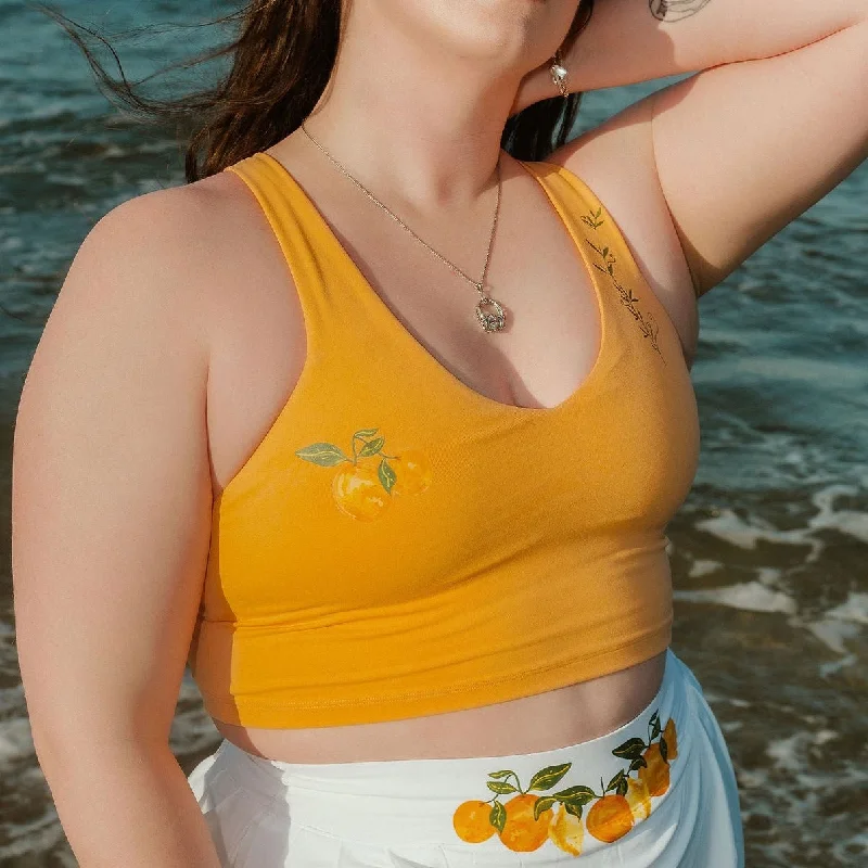 SPRITZ ORANGE-BRA TOP Floral Lace Bra