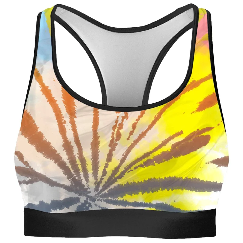 Sunrise Tie Dye Rave Bra Active Wear Bra