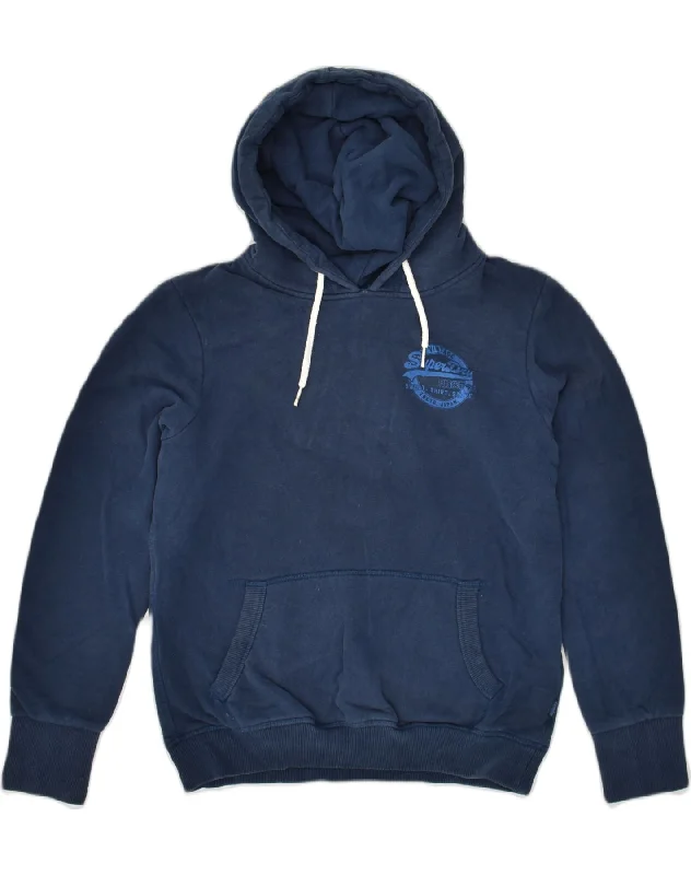 SUPERDRY Womens Graphic Hoodie Jumper UK 14 Large Navy Blue Cotton Hoodie with Strings Custom Fit Adjustable SUPERDRY Womens Graphic Hoodie Jumper UK 14 Large Navy Blue Cotton Hoodie with Strings Custom Fit Adjustable