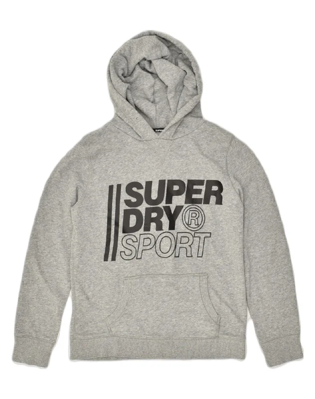 SUPERDRY Womens Graphic Hoodie Jumper UK 6 XS Grey Cotton Hoodie with Rhinestones Sparkly Elegant SUPERDRY Womens Graphic Hoodie Jumper UK 6 XS Grey Cotton Hoodie with Rhinestones Sparkly Elegant