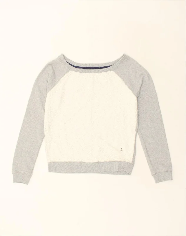 TOMMY HILFIGER Womens Sweatshirt Jumper UK 14 Medium Grey Colourblock Hoodie with Logo Branding Identity TOMMY HILFIGER Womens Sweatshirt Jumper UK 14 Medium Grey Colourblock Hoodie with Logo Branding Identity