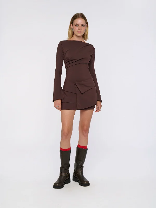 UMA mini dress - chocolate Classic Casual Mini Dress