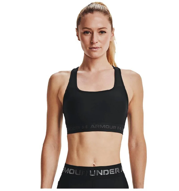 Under Armour Armour Mid Crossback Sports Bra - Womens - Black High Support Sports Bra