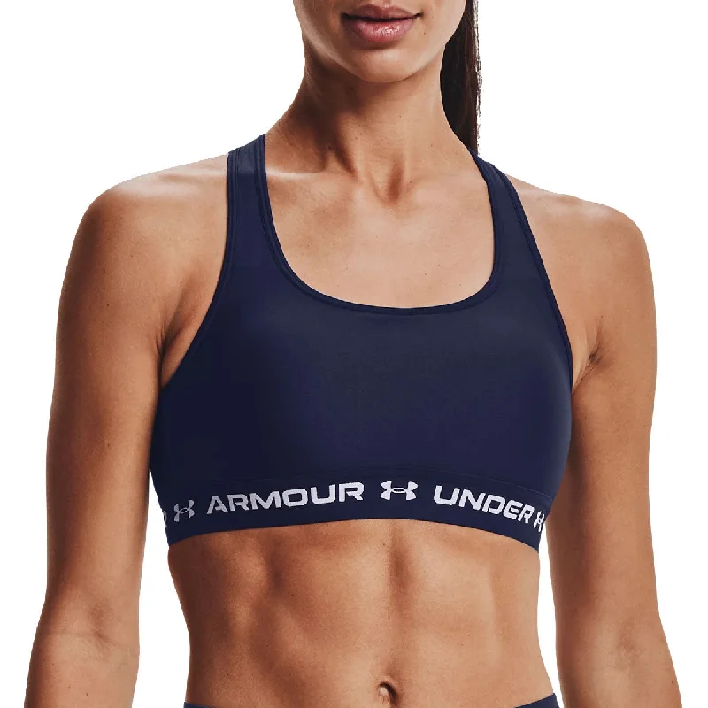 Under Armour Armour Mid Crossback Sports Bra - Womens - Midnight Navy/White Seamless Wireless Bra