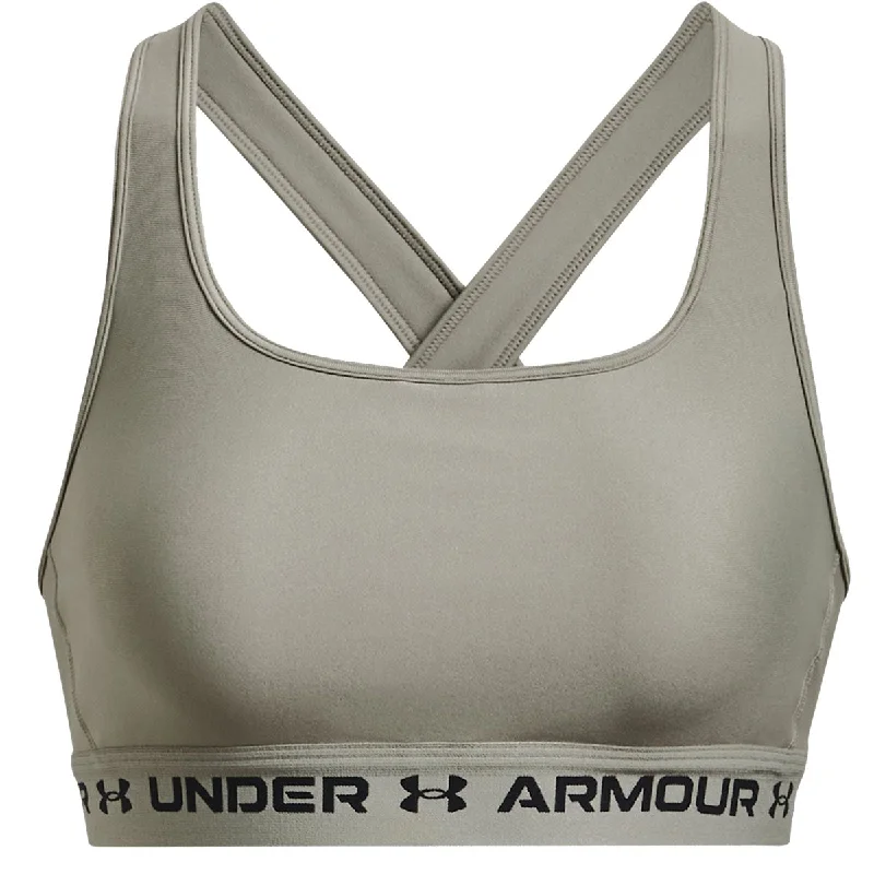 Under Armour Mid Crossback Sports Bra - Womens - Grove Green/Black Soft Padded Bralette