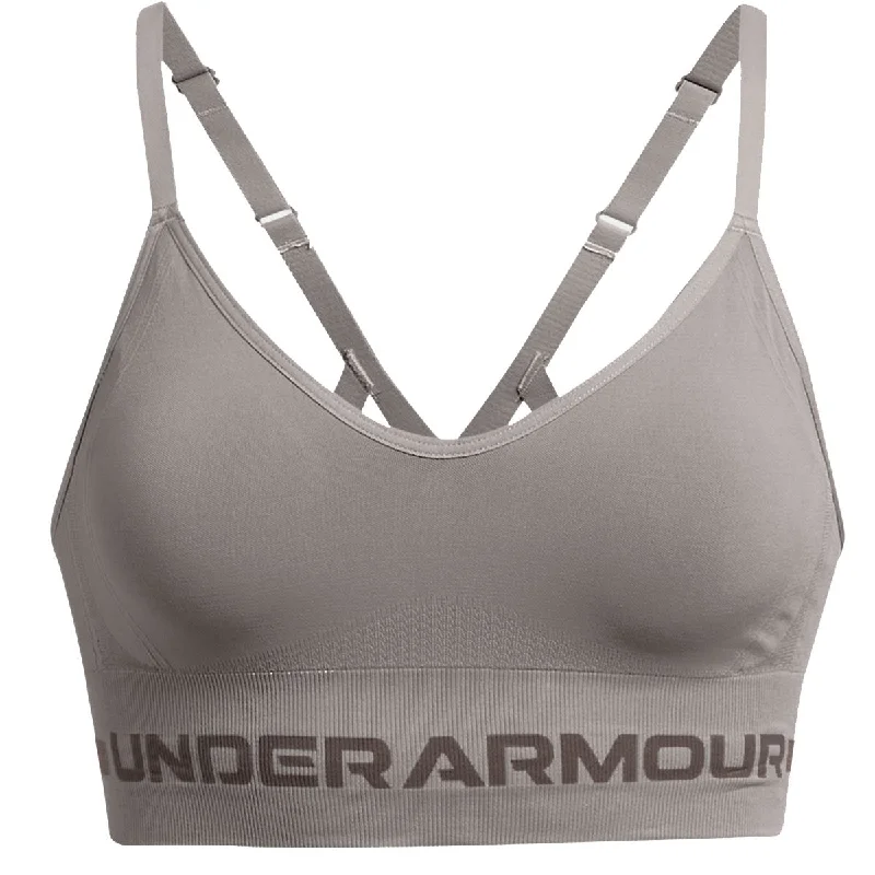 Under Armour Seamless Low Long Sports Bra - Womens - Pewter/Fresh Clay Push-Up Bra Set