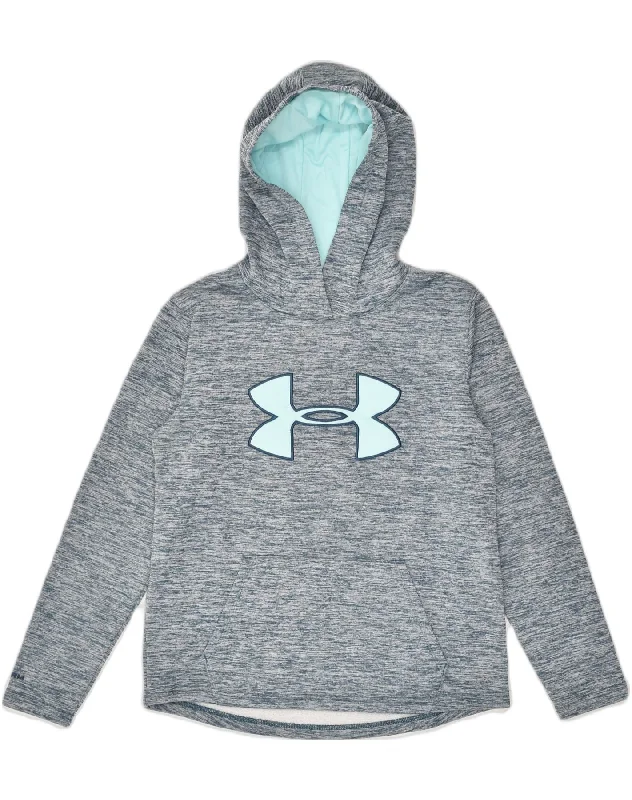 UNDER ARMOUR Womens Graphic Hoodie Jumper UK 6 XS Grey Polyester Hoodie with Frayed Bohemian Relaxed UNDER ARMOUR Womens Graphic Hoodie Jumper UK 6 XS Grey Polyester Hoodie with Frayed Bohemian Relaxed