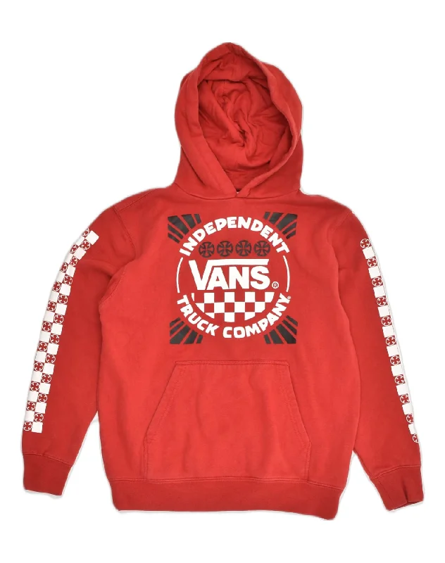 VANS Womens Graphic Hoodie Jumper UK 14 Medium Red Cotton Hoodie Jacket Zipper Layering VANS Womens Graphic Hoodie Jumper UK 14 Medium Red Cotton Hoodie Jacket Zipper Layering