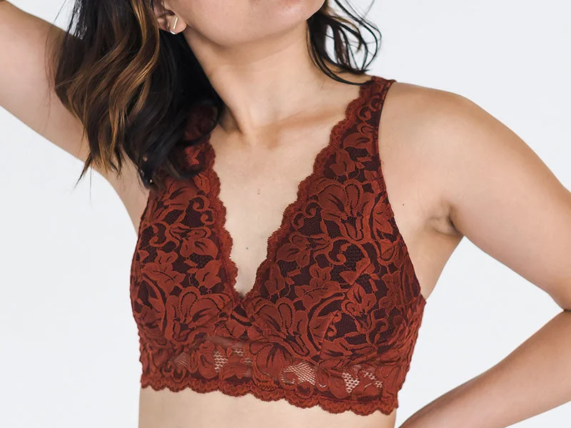 Vela Wireless Bra, Garnet Breathable Full Coverage