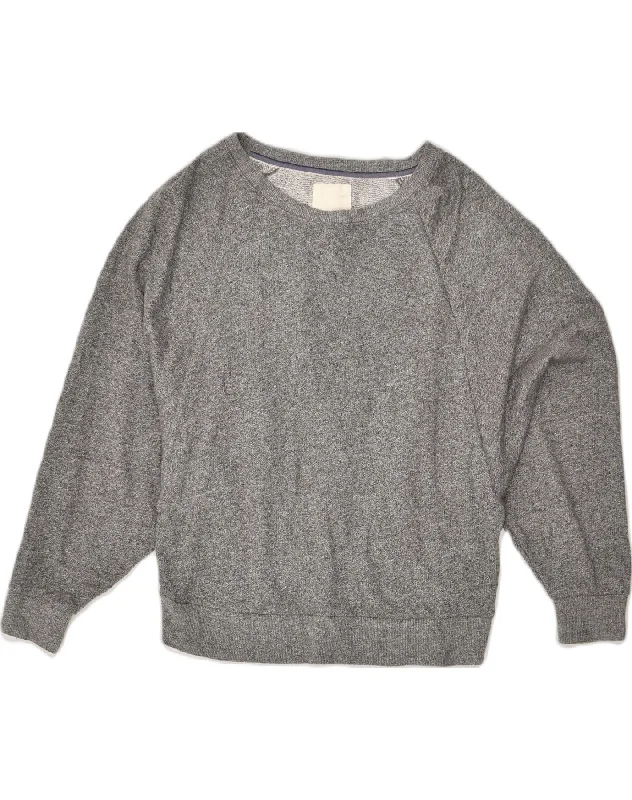 VINTAGE Womens Sweatshirt Jumper UK 10 Small Grey Flecked Hoodie with Tied Waist Feminine Flattering VINTAGE Womens Sweatshirt Jumper UK 10 Small Grey Flecked Hoodie with Tied Waist Feminine Flattering