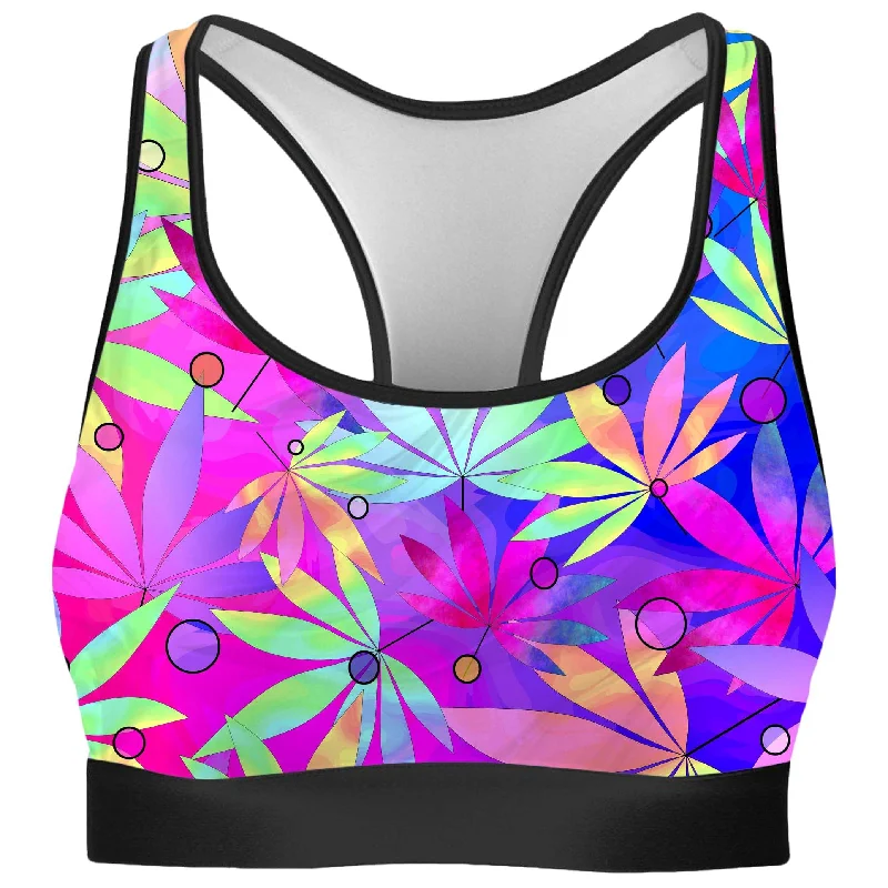 Whimsical Weed Rave Bra Cotton Comfort Bra