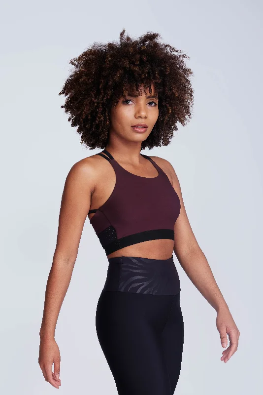 Ignite Sports Bra in Truffle High-Cut Bra Design