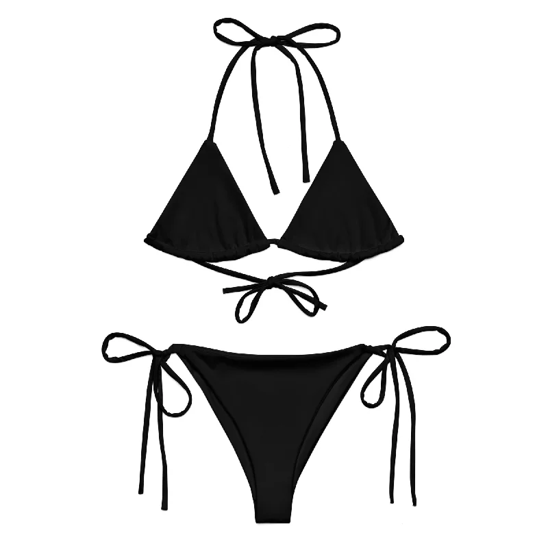 Black String Bikini Swimsuit from Extremely Stoked Crisscross Back Swimsuit