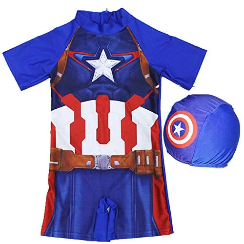 Captain America Avenges swimming costume for kids Floral Print Swimsuit