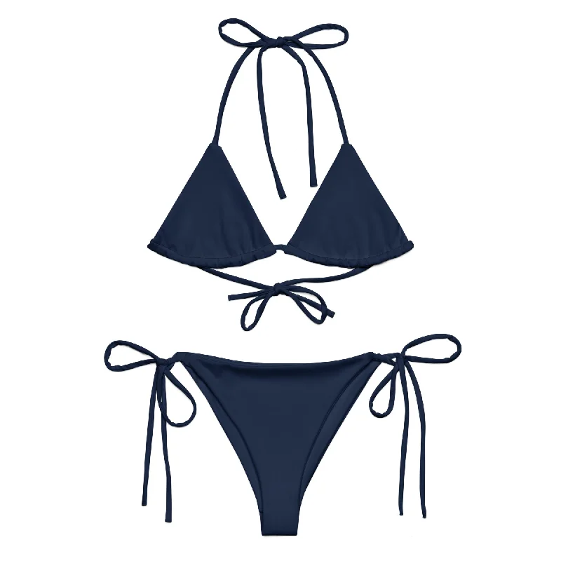 Classic Navy Blue Bikini Swimsuit from Extremely Stoked Bold High-Cut Bikini