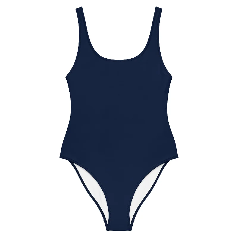 Classic Navy Blue One Piece Swimsuit from Extremely Stoked Swim Dress with Belt