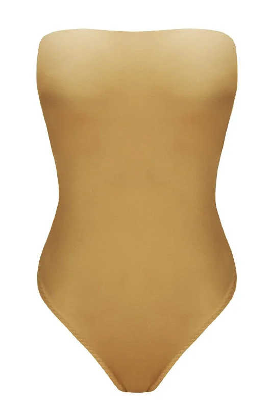 Ellipsia Golden Beige swimsuit High-Waisted Swimwear