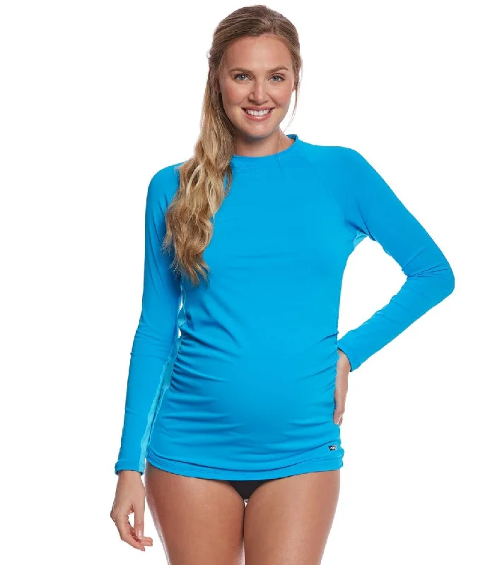 EQ Swimwear Turquoise Hawaii Maternity Rashguard High-Waisted Swim Bottoms