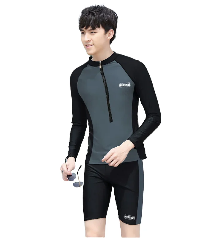 Fancydresswale Men's Full Sleeve Swimming Suit, Beach wear Quick Dry Surfing Dress, Men Full Body Swimsuit Solid Color Swimsuit