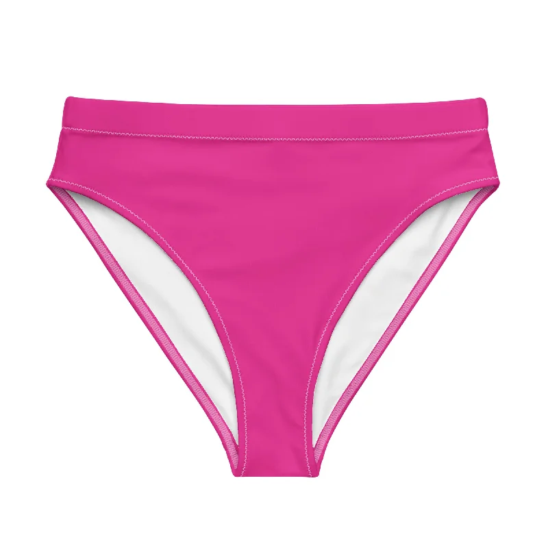 Hot Pink High Waisted Bikini Swimsuit Bottom Elegant Swimsuit Bottoms