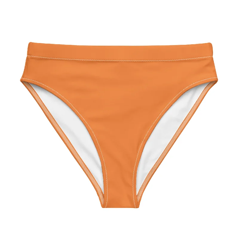 Orange High Waisted Bikini Swimsuit Bottom Quick-Dry Swimsuit