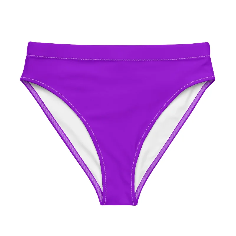 Purple High Waisted Bikini Bottom Swimsuit Push-Up Bikini Bottoms