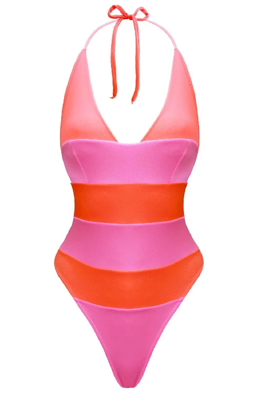 Tonic Tangerine Rose swimsuit Tie-Back Swimwear