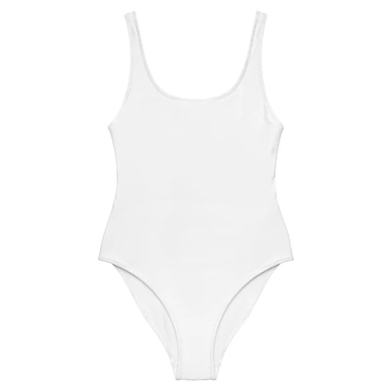 White One Piece Swimsuit from Extremely Stoked Full Coverage Swimsuit