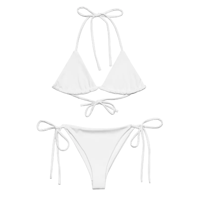 White String Bikini Swimsuit from Extremely Stoked Fun Pattern Swimsuit