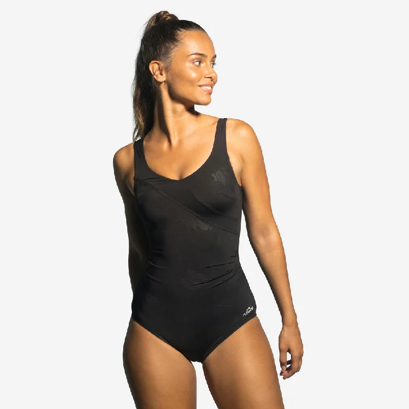 Women's Aquafitness One-Piece Swimsuit Karli - Lys Black Vibrant Bikini Bottoms